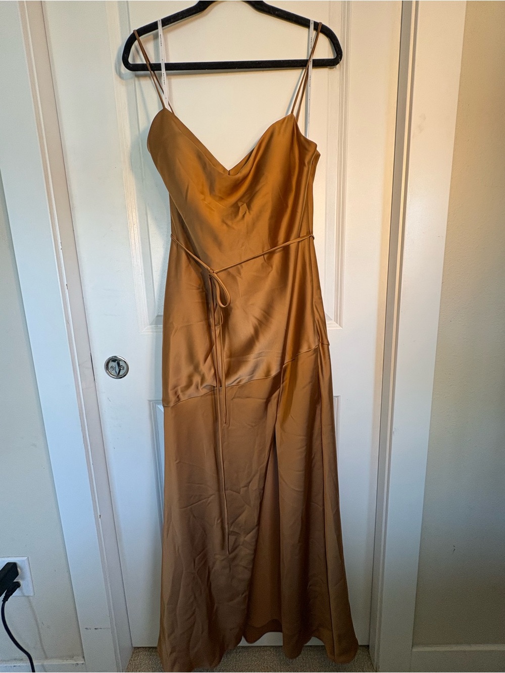 Watters Everly satin caramel gown - Picture 4 of 8